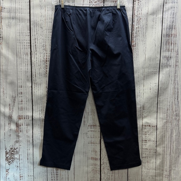 Eileen Fisher Navy Blue Organic Cotton Stretch Twill Evening Slim Ankle Pants - Picture 9 of 12